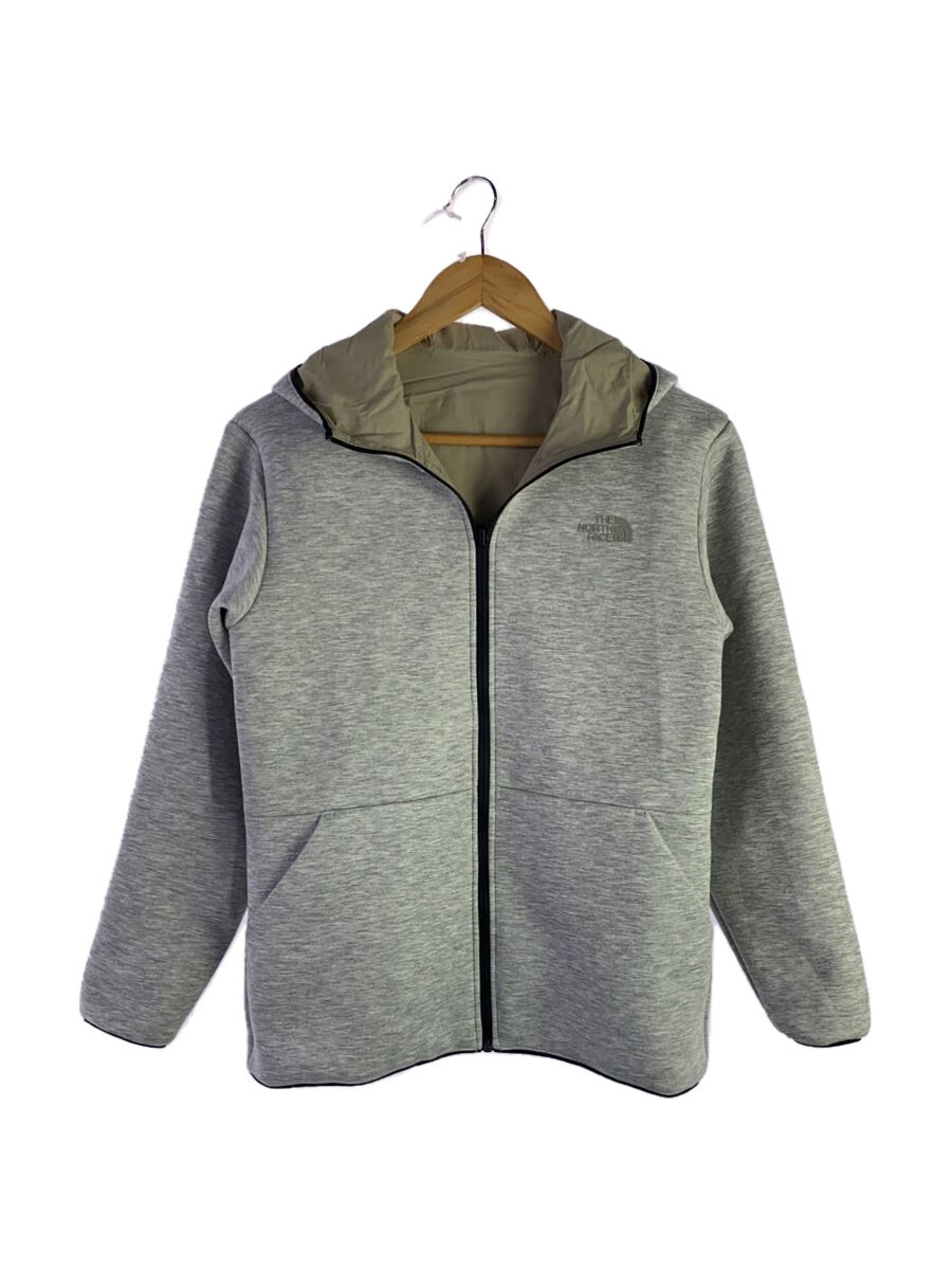 【中古】THE NORTH FACE◆REVERSIBLE TECH AIR HOODIE_リバーシブルテックエアーフーディ/M/ナイロン/グレー【レディースウェア】