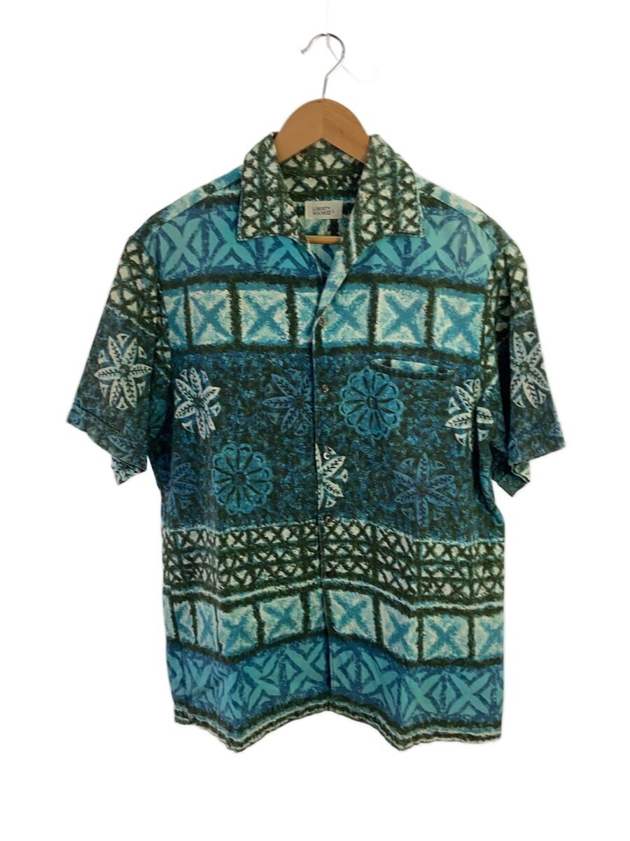 【中古】LIBERTY HOUSE◆アロハシャツ/L/コットン/BLU【メンズウェア】