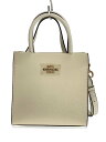 【中古】COACH◆ショルダーバッグ/レザー/WHT/無地【バッグ】