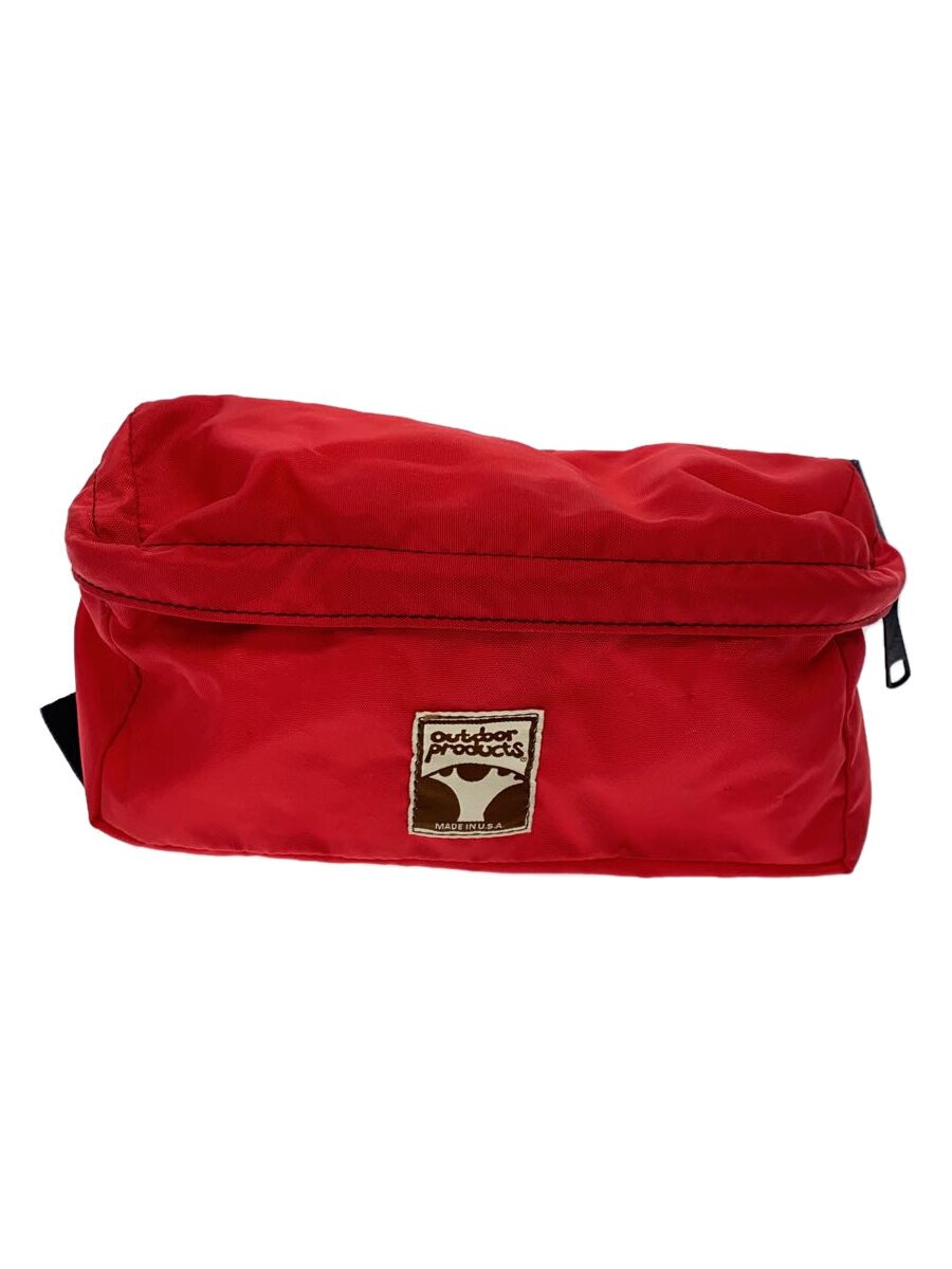 【中古】OUTDOOR PRODUCTS◆70s復刻 ブラウンツリータグ/ナイロンウエストバッグ/レッド/made in USA/バッヂ跡有【バッグ】