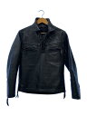 【中古】LANGLITZ LEATHERS◆レザージャケット・ブルゾン/--/牛革/BLK//【メンズウェア】