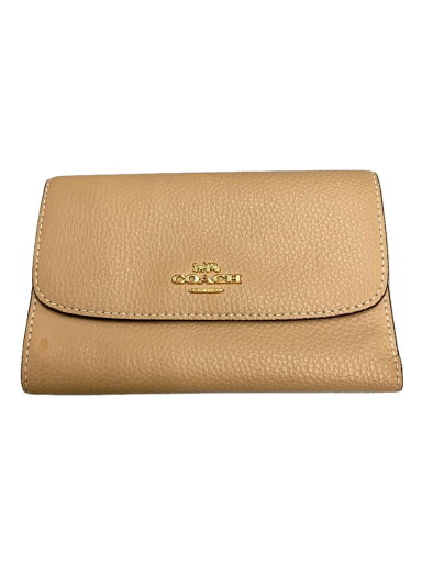 【中古】COACH◆3つ折り財布/ロゴ/レザー/BEG/レディース【服飾雑貨他】 【中古】COACH◆3つ折り財布/ロゴ/レザー/BEG/レディース【服飾雑貨他】