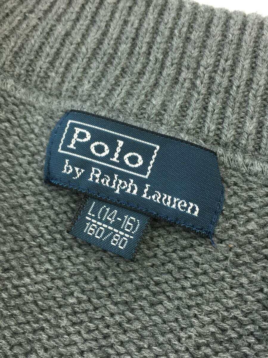 【中古】POLO RALPH LAUREN◆ジップアップカーディガン/160cm/アクリル/GRY【キッズ】 3