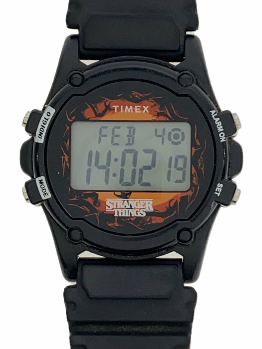 【中古】TIMEX◆クォーツ腕時計/デジタル/ラバー/BLK/TW2V51000【服飾雑貨他】