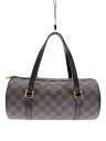 【中古】LOUIS VUITTON◆パピヨン26_ダミエ・エベヌ_BRW/PVC/BRW/総柄/擦れ有//【バッグ】