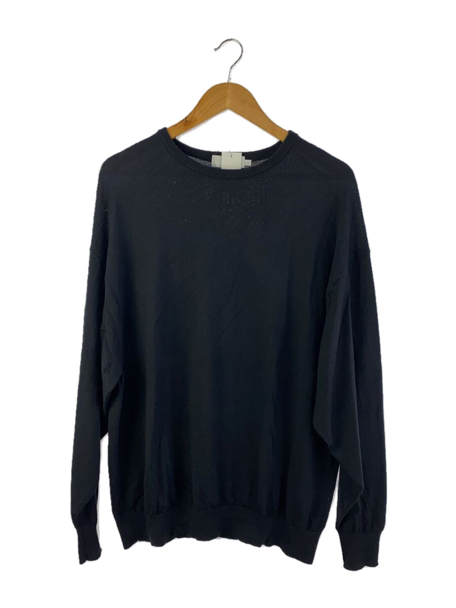 【中古】Graphpaper◆High Gauge Knit Oversized Crew Neck/GU233-80251B/ネイビー【メンズウェア】