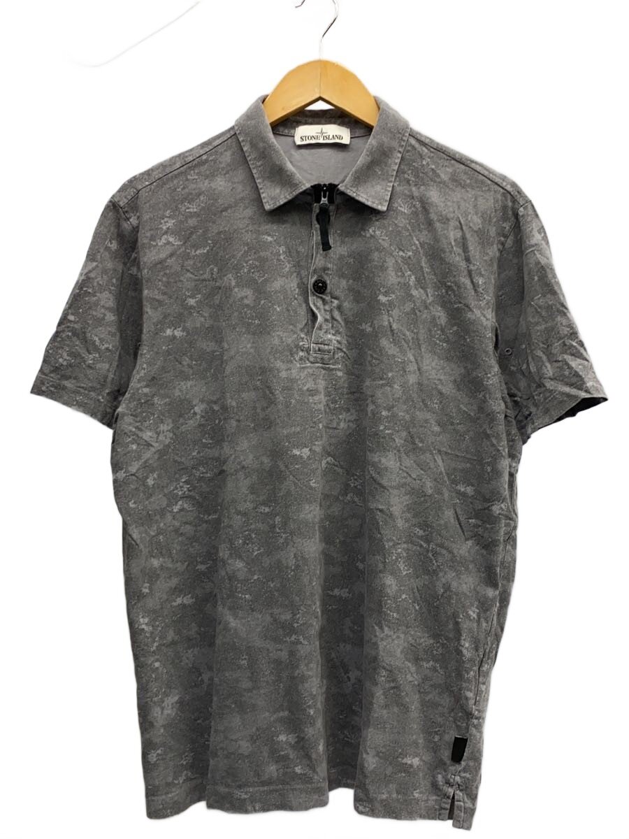 【中古】STONE ISLAND◆ポロシャツ/XL/コットン/GRY/カモフラ/393 307 883 951【メンズウェア】
