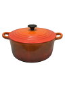 【中古】LE CREUSET◆鍋/サイズ:22cm/ORN【キッチン用品】
