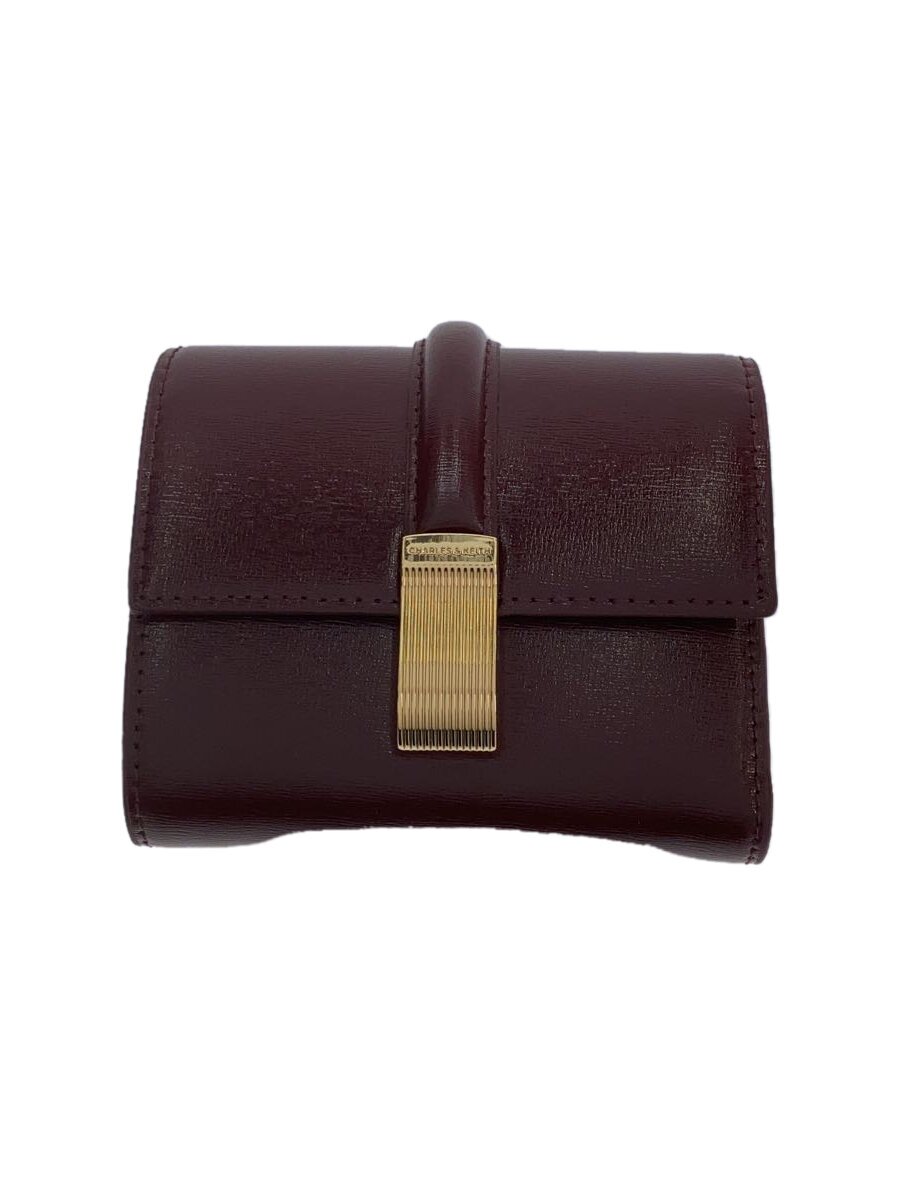 【中古】CHARLES&KEITH◆ウィステリアメタリックアクセントウォレット/3つ折り財布/--/BR【服飾雑貨他】