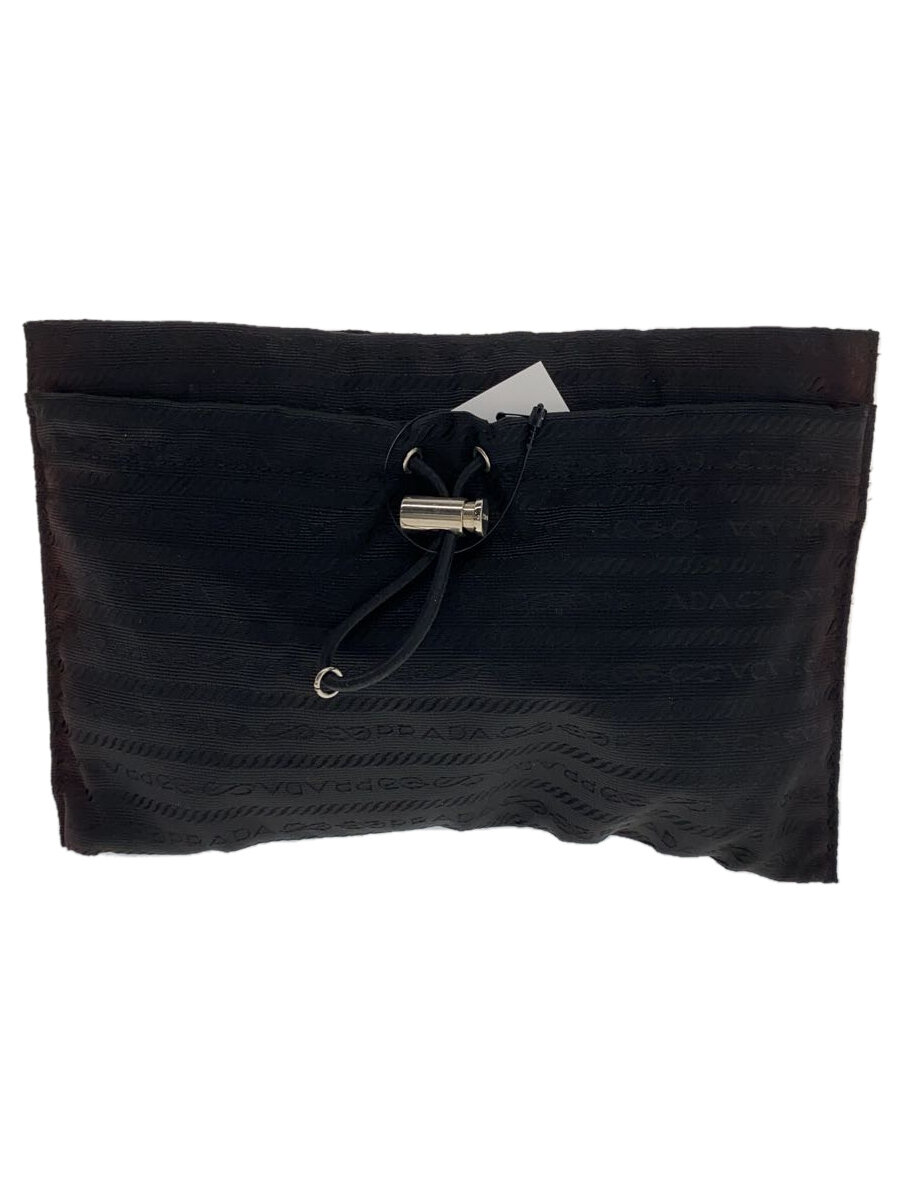 【中古】PRADA◆ポーチ/ナイロン/BLK/ジャガート//【バッグ】
