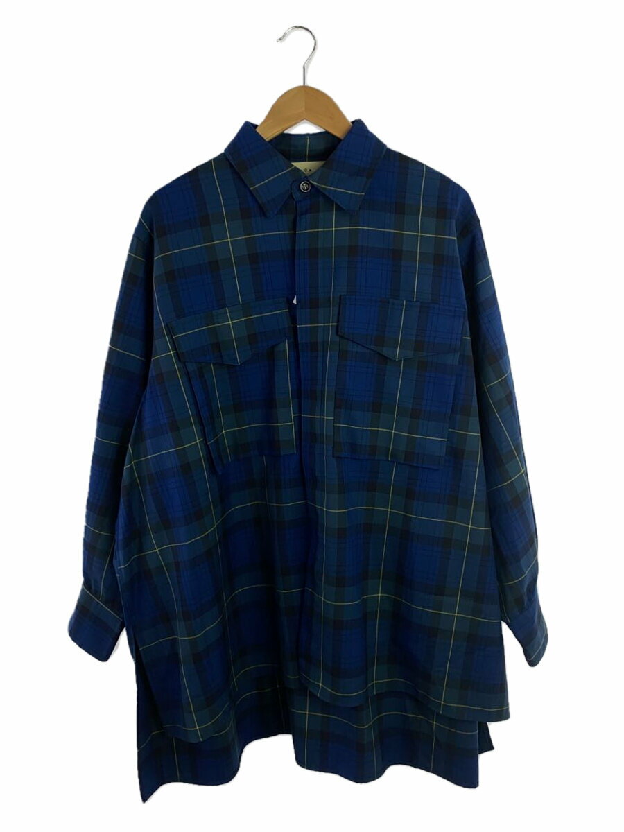 【中古】JieDa◆長袖シャツ/1/ポリエステル/BLU/チェック/JIE-20W-SH03【メンズウェア】
