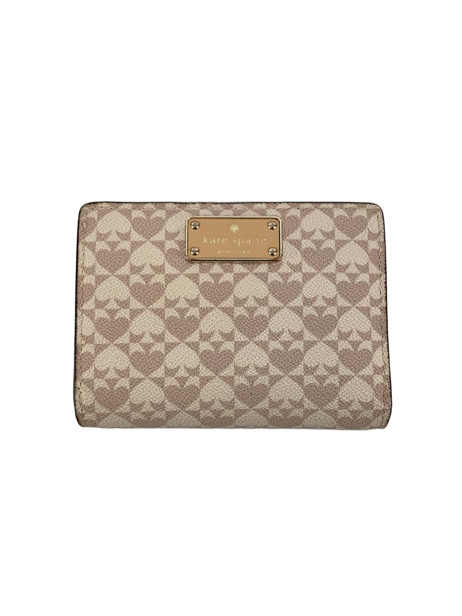 【中古】kate spade new york◆2つ折り財布/レザー/BEG/レディース/WLRU4948【服飾...