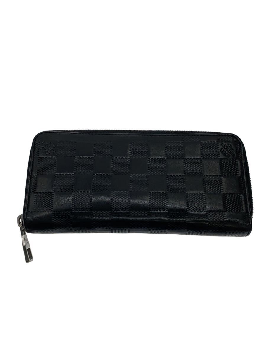 【中古】LOUIS VUITTON◆ジッピー・ウォレット・ヴェルティカル_ダミエ・アンフィニ/レザー/BLK/メンズ【服飾雑貨他】