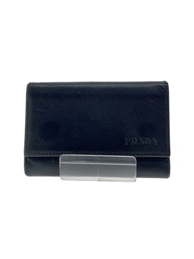 【中古】PRADA◆キーケース/--/BLK/無地/メンズ/サフィアーノ/金具2欠品//【服飾雑貨他】 【中古】PRADA◆キーケース/--/BLK/無地/メンズ/サフィアーノ/金具2欠品//【服飾雑貨他】