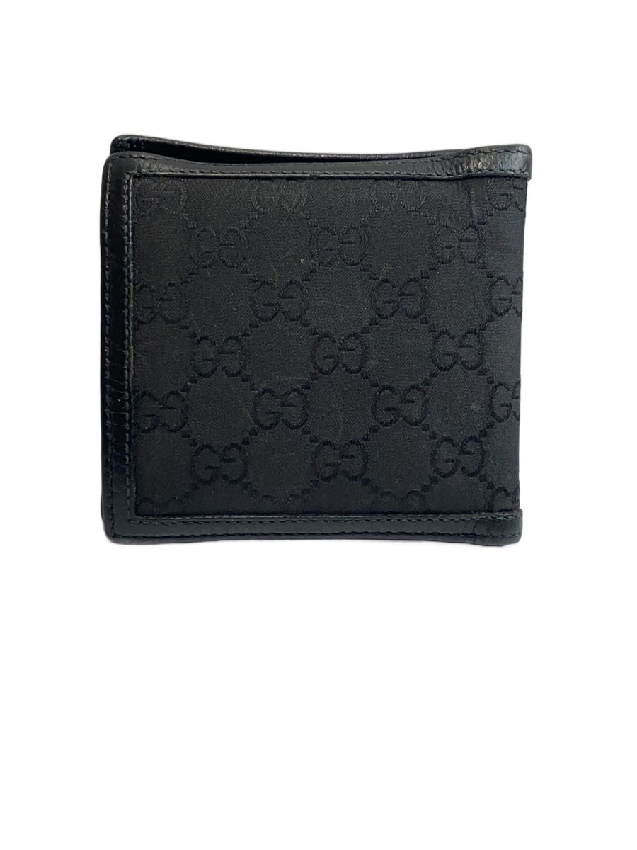 【中古】GUCCI◆3つ折り財布/キャンバス/BLK/総柄/メンズ【服飾雑貨他】