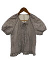 【中古】PINK HOUSE◆半袖ブラウス/--/コットン/GRY/ギンガムCK/P011SFB07 B/レース【レディースウェア】(4)