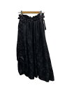 【中古】noir kei ninomiya◆ロングスカート/S/レーヨン/BLK/3c-s010/Belted Jacquard Skirt【レディースウェア】