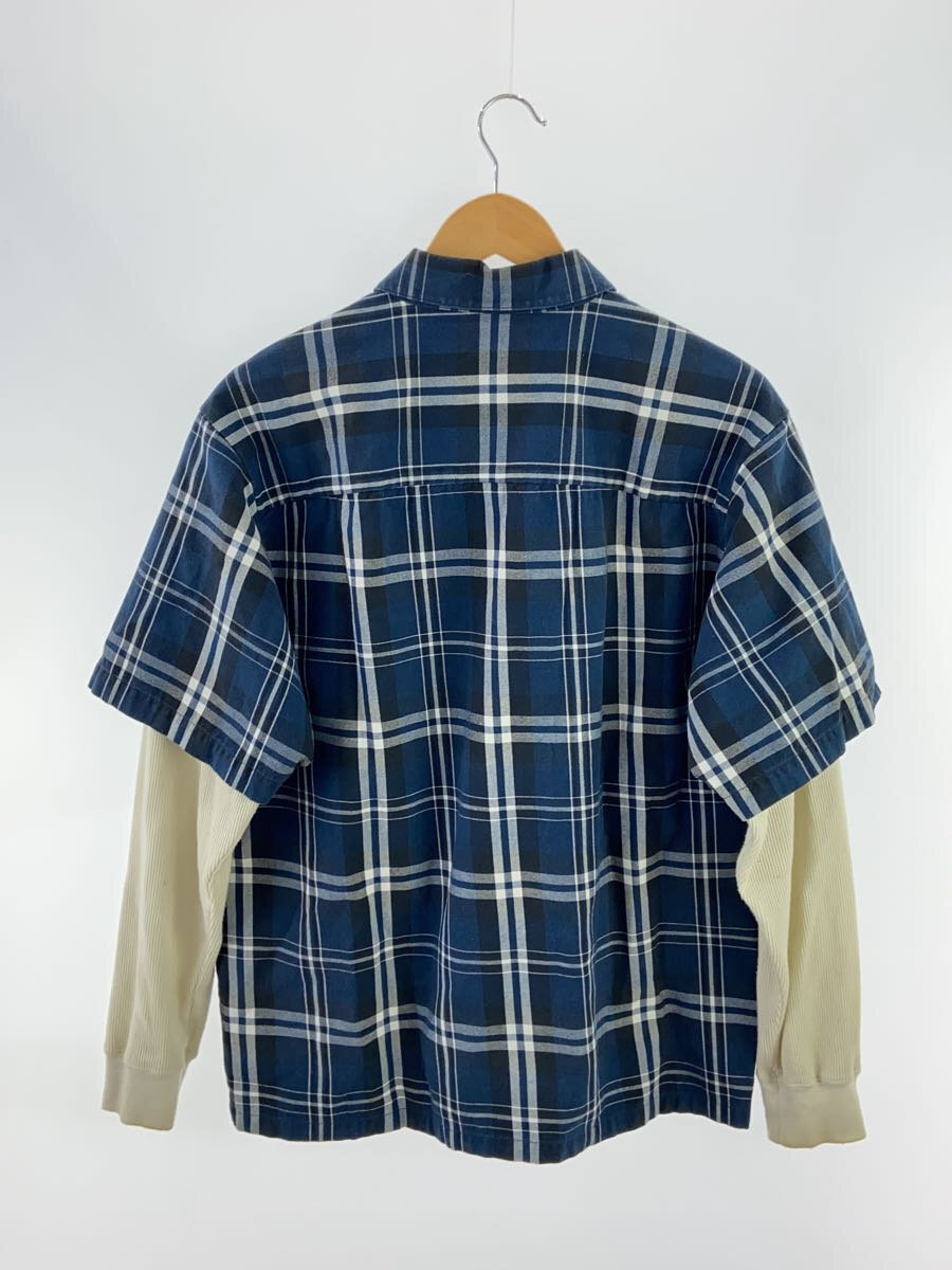 【中古】Supreme◆21AW/THERMAL WORK SHIRT/ネルシャツ/M/コットン/NVY/チェック/袖ヨゴレ考慮【メンズウェア】