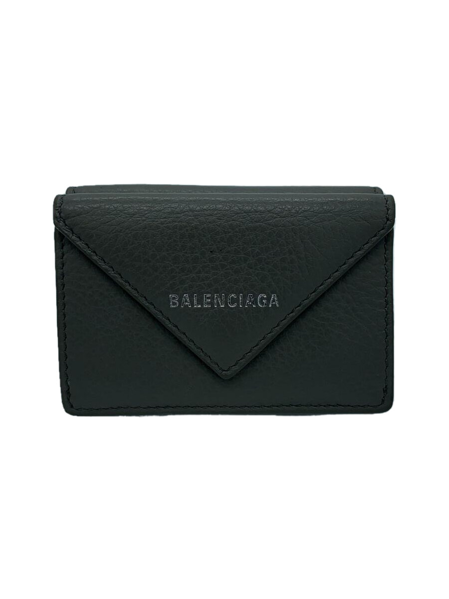 【中古】BALENCIAGA◆3つ折り財布/レザー/GRY/レディース/391446・1320・W・527545【服飾雑貨他】