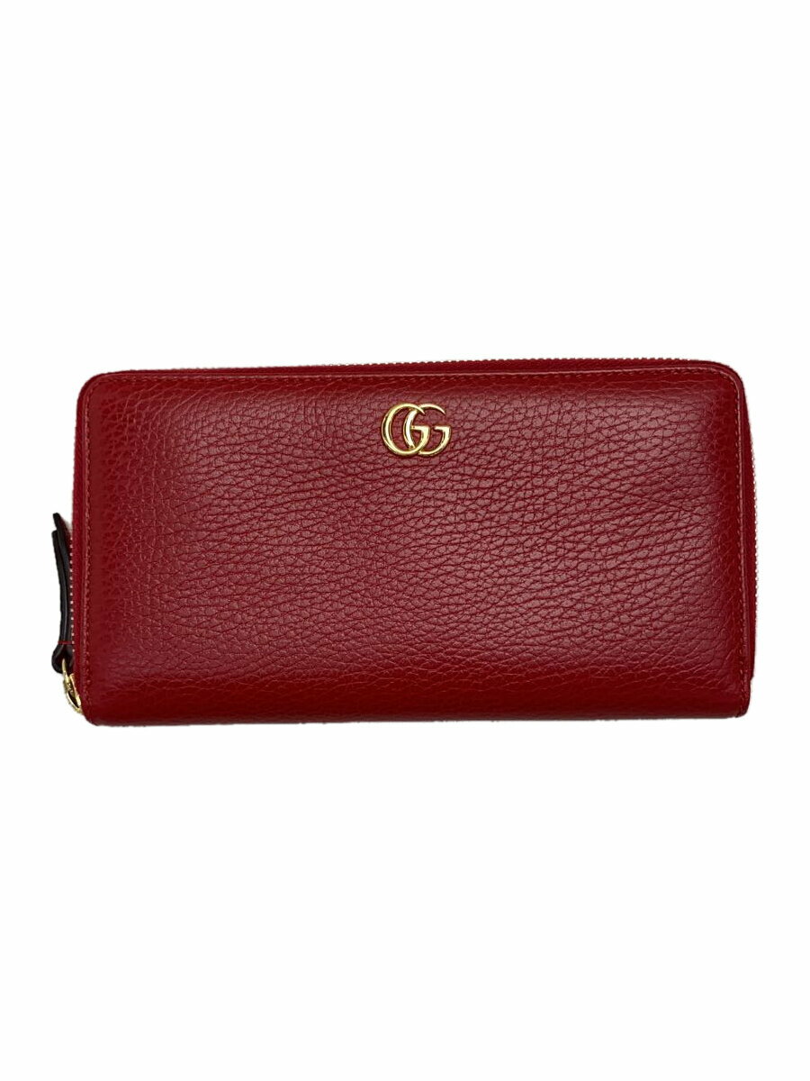 【中古】GUCCI◆長財布/レザー/RED/レディース【服飾雑貨他】