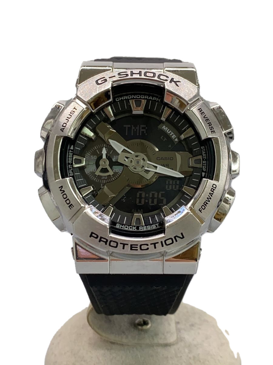 Other - 【中古】CASIO◆クォーツ腕時計_G-SHOCK/アナログ/ラバー/SLV/BLK【服飾雑貨他】