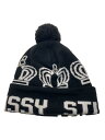 【中古】STUSSY◆ヘッドウェア/--/アクリル/BLK/総柄/