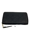 【中古】LOUIS VUITTON◆ジッピー・ウォレット_モノグラム・アンプラント_BLK/牛革/BLK/メンズ【服飾雑貨他】