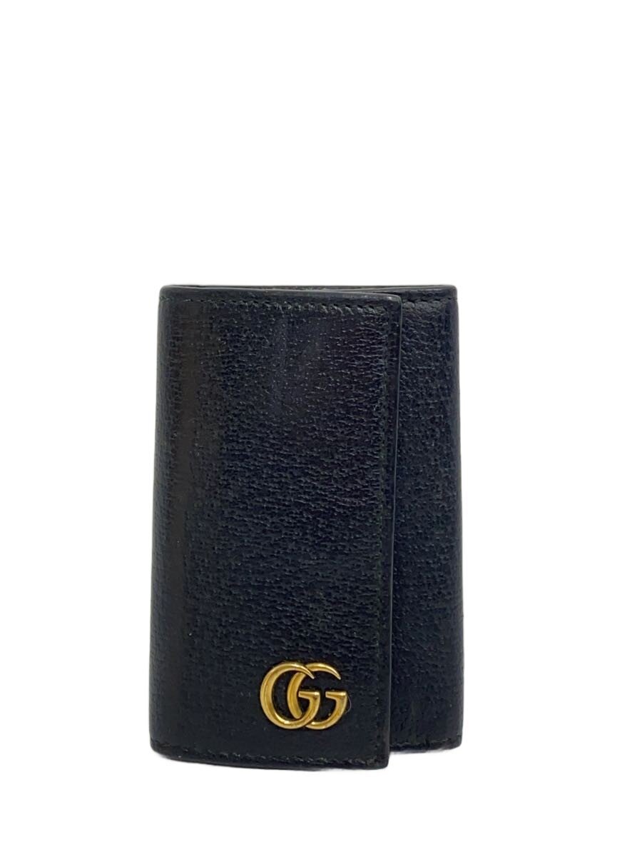Key Holder - 【中古】GUCCI◆キーケース/レザー/BLK/メンズ【服飾雑貨他】