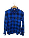 【中古】JELADO◆ウエスタンシャツ/バッファローチェック/長袖シャツ/M/コットン/BLU/チェック【メンズウェア】