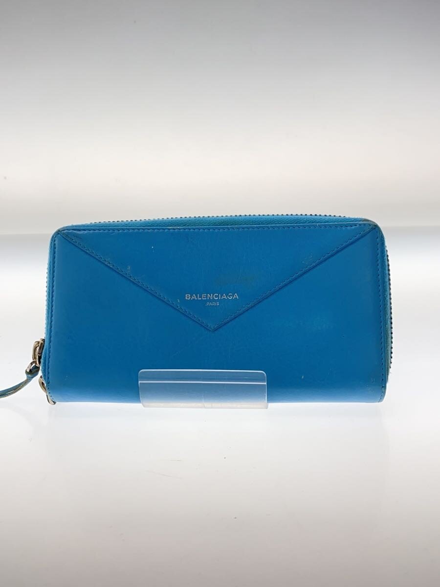 【中古】BALENCIAGA◆長財布/レザー/BLU/レディース/381226【服飾雑貨他】