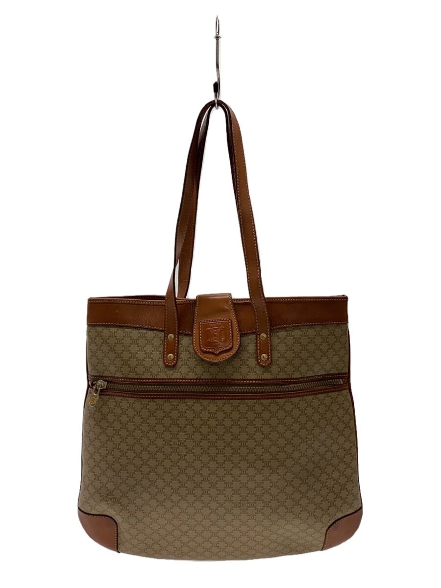 【中古】CELINE◆マカダム柄/トートバッグ/PVC/BEG【バッグ】