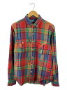 【中古】POLO RALPH LAUREN◆長袖シャツ/M/コットン/マルチカラー/チェック/ネイティブ【メンズウェア】