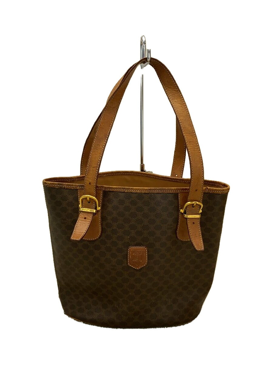【中古】CELINE◆マカダム/トートバッグ/PVC/BRW/総柄【バッグ】