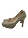 【中古】PRADA◆パンプス/37/KHK/レザー【シューズ】(4)