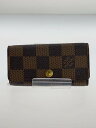 【中古】LOUIS VUITTON◆ミュルティクレ4_ダミエ・エベヌ_BRW/レザー/BRW/メンズ【服飾雑貨他】(4)