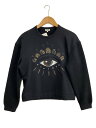【中古】KENZO◆EYE SWEAT SHIRT/内ボア/スウェット/S/ポリエステル/BLK/目/ラインストーン【レディースウェア】