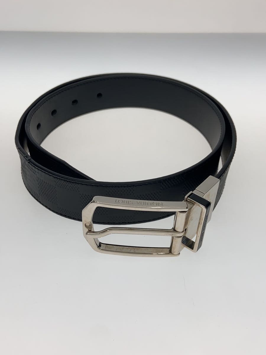 【中古】LOUIS VUITTON◆サンチュール・スレンダー35MMリバーシブル_ダミエ・アンフィニ_BLK/レザー/BLK/メンズ//【服飾雑貨他】