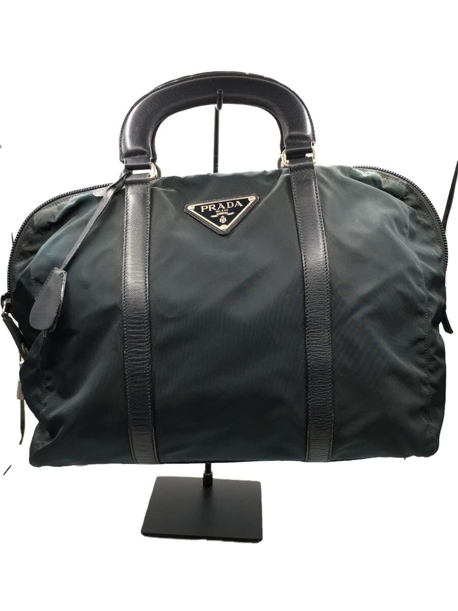 【中古】PRADA◆ミニボストンバッグ/ハンドバッグ/トートバッグ/ナイロン/ブラック/使用感有//【バッグ】