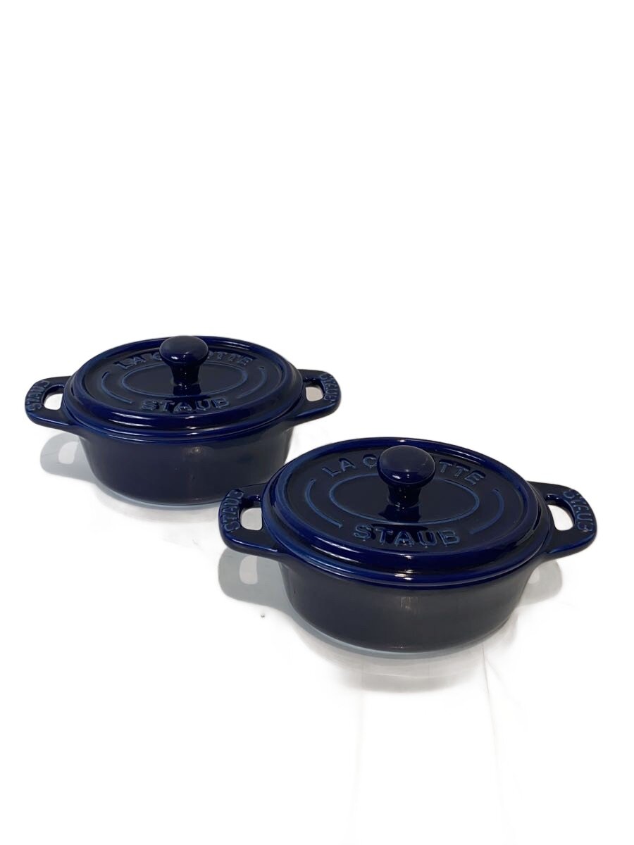 【中古】Staub◆調理器具その他/16cm未満/2点セット/NVY/ミニココット【キッチン用品】