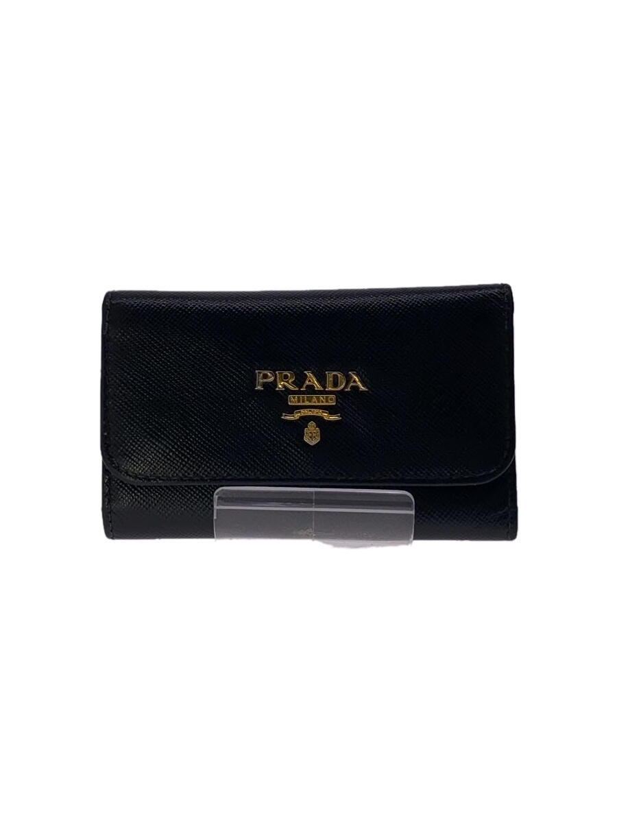 【中古】PRADA◆サフィアーノ/キーケース/レザー/ブラック/レディース【服飾雑貨他】