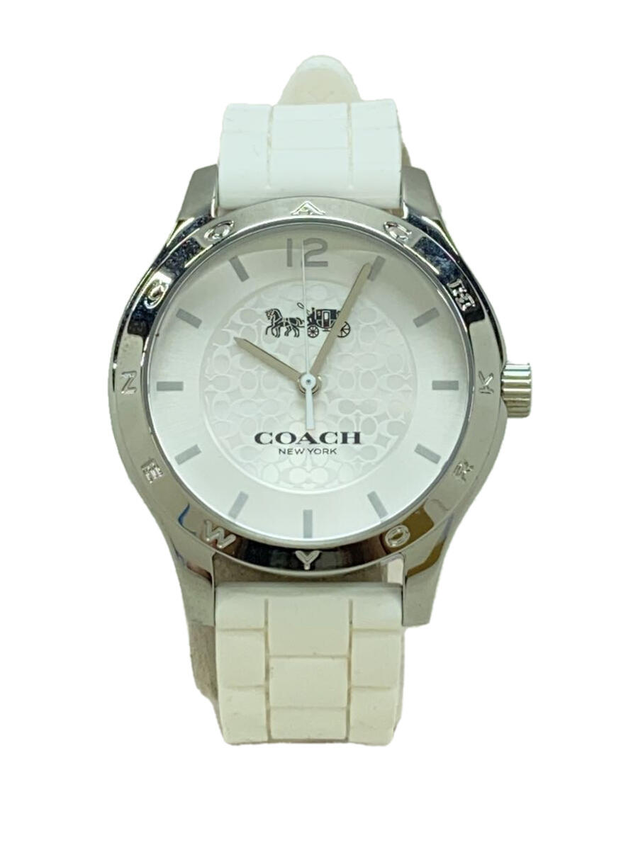 COACH◆クォーツ腕時計/アナログ/ラバー/ホワイト/ホワイト/SS/CA.79.7.95.1260