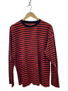 【中古】MINEDENIM◆長袖Tシャツ/XL/コットン/RED/ボーダー/2309-6002-17-XL2【メンズウェア】(4)