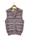 【中古】MISSONI◆ニットベスト(薄手)/50/コットン/総柄【メンズウェア】