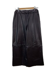 【中古】JOHN LAWRENCE SULLIVAN◆STRETCH VEGAN LEATHER WIDE PANTS/ボトム/46/BRW/パンツ【メンズウェア】