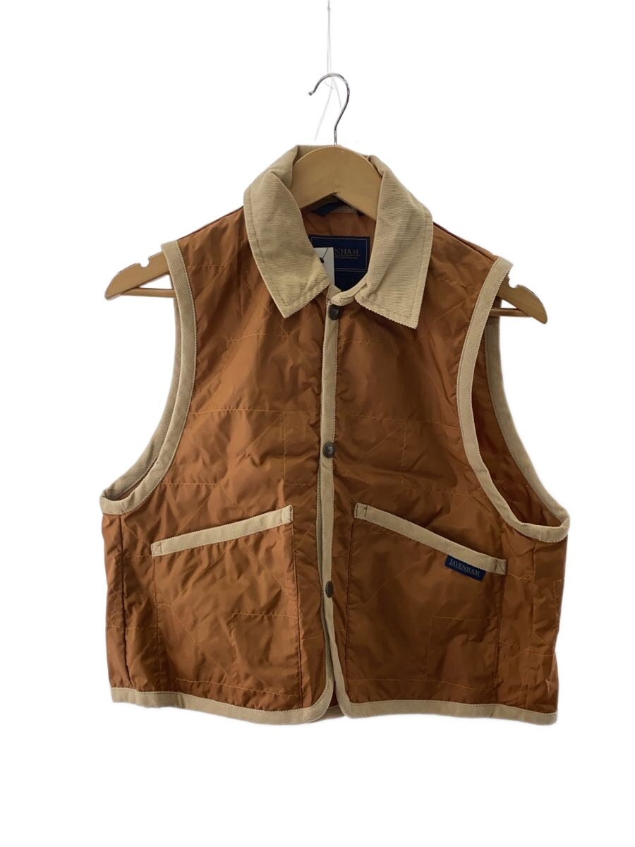 LAVENHAM◆Unwadded Cropped Raydon Gilet/首元汚れ/ベスト/38/ポリエステル/ORN//