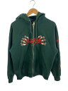 【中古】X-LARGE◆CLAW ZIP HOODED SWEATSHIR/ジップパーカー/M/コットン/GRN/101241012006【メンズウェア】
