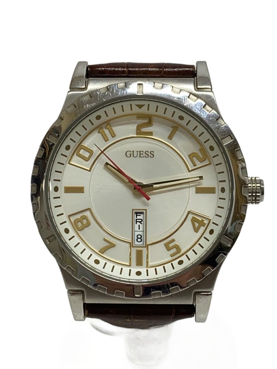 【ブランド】GUESS 【ブランドカナ】ゲス 【型番】 【程度】B 【サイズ】 【メインカラー】ホワイト 【素材・生地】レザー 【キーワード】　　 2026/02/15 セカンドストリート西大津店【2062】【中古】GUESS◆クォーツ腕時計/アナログ/レザー ブランド GUESS 型番 カラー ホワイト 柄 素材・生地 レザー>色・素材について サイズ >サイズ表示について 実寸（cm） 【腕時計】 ケース縦：5.7 / ケース横：5 / 文字盤縦：4 / 文字盤横：4 / ケースの厚さ：1 / バンド幅：2.2 / 手首周り：/ 【その他】 その他サイズ：/ 商品は　セカンドストリート西大津店の店頭にて販売しております。商品に関するお問合わせは、お電話(TEL:077-526-8177)にて、問合わせ番号：2320626759822をお伝えください。 配送方法やお支払い方法に関するお問い合わせは、サポートセンターまでご連絡をお願いします。 ※お電話の対応は営業時間内のみとなります。お問い合わせフォームでお問い合わせの際はご注文番号をご記入下さい この商品に関する出品店舗からのコメント ベルトループ破損