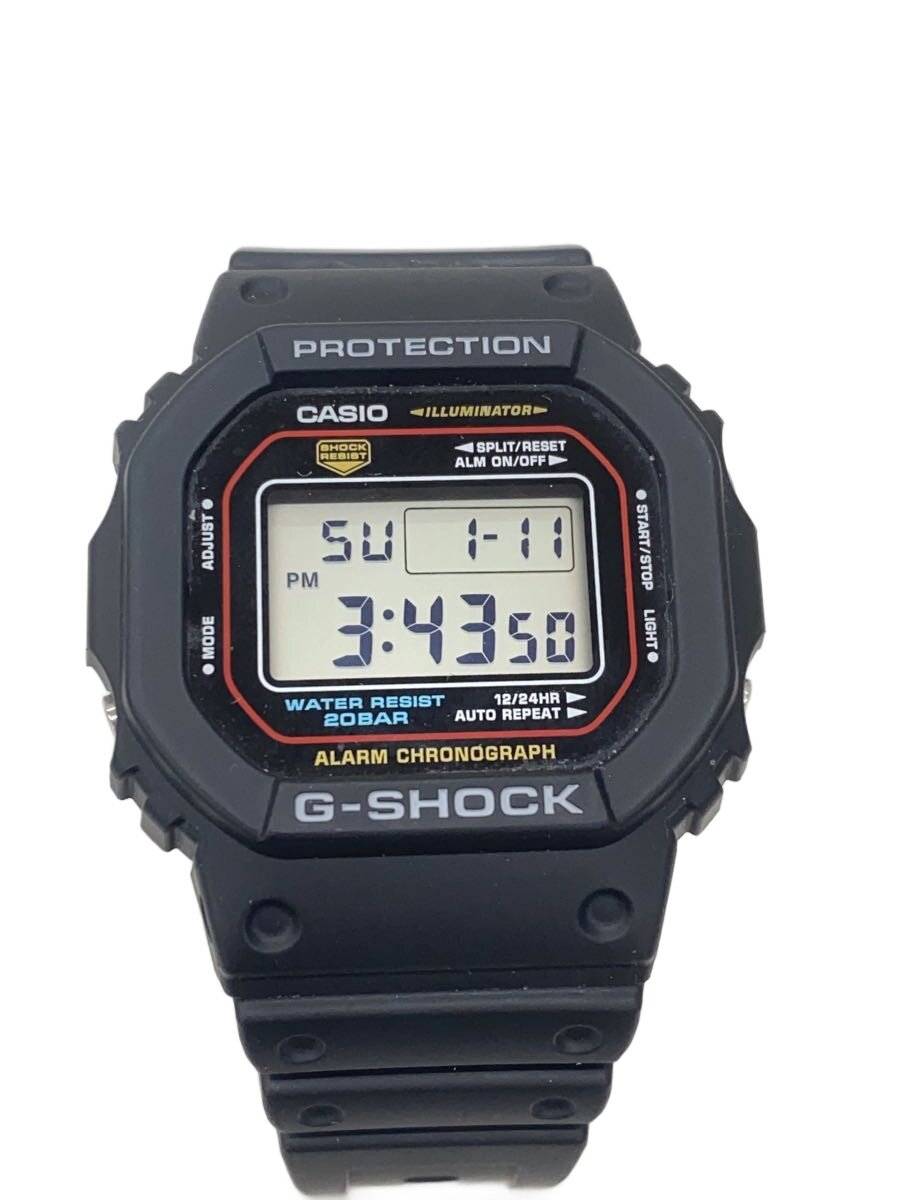 【中古】CASIO◆クォーツ腕時計/デジタル/ラバー/BLK/BLK/DW-5600RL【服飾雑貨他】