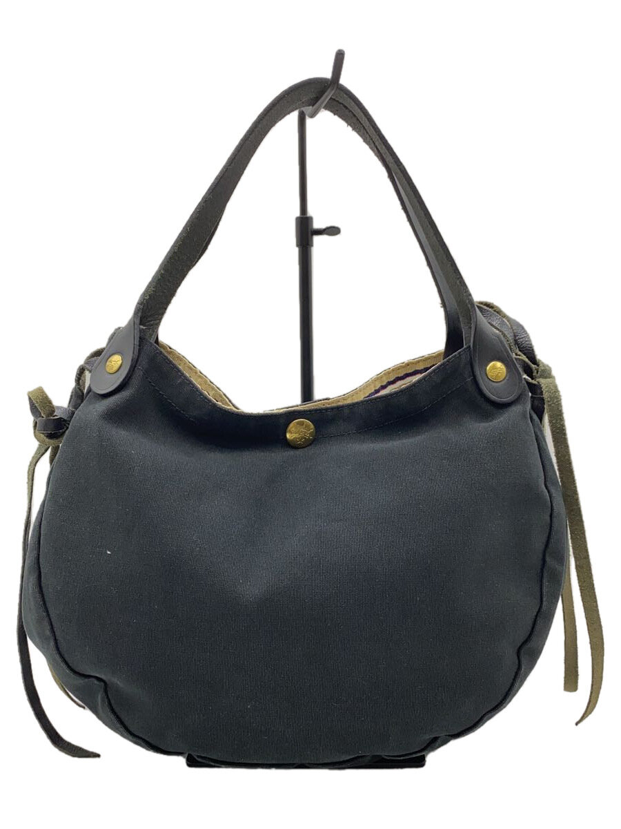 【中古】IL BISONTE◆ハンドバッグ/キャンバス/BLK【バッグ】