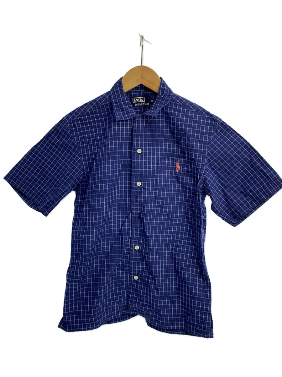 【中古】POLO RALPH LAUREN◆半袖シャツ/150cm/コットン/ブルー/ストライプ【キッズ】